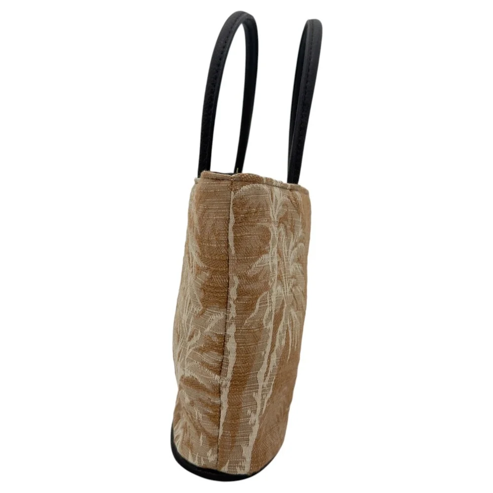 Bueno Monkey Embroidered Tapestry Mini Tote‎ Bag Tropical Palm Shoulder Purse